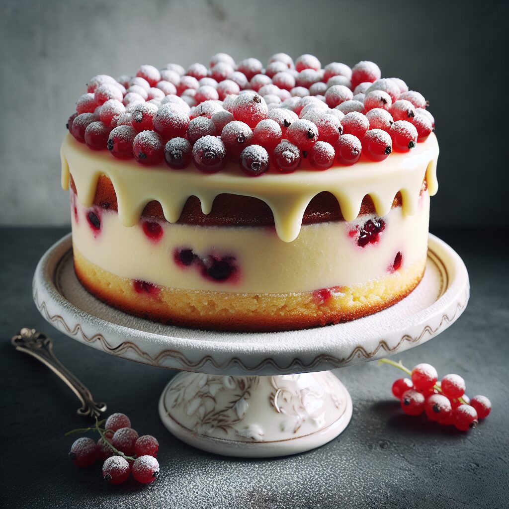 torta senza glutine al cioccolato bianco e ribes per dessert delicati