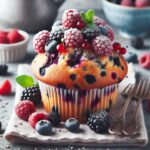 muffin senza glutine ai frutti di bosco e semi di papavero per colazioni colorate