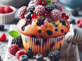 muffin senza glutine ai frutti di bosco e semi di papavero per colazioni colorate