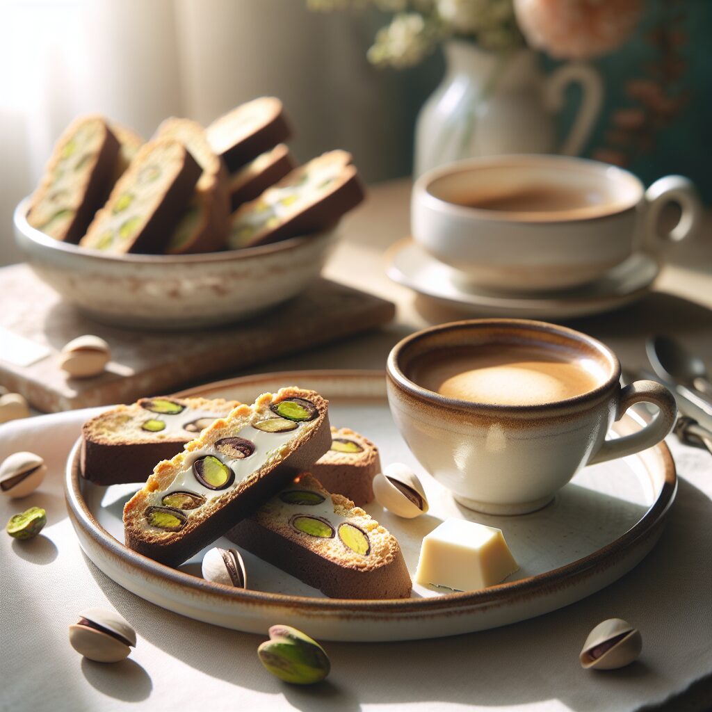 biscotti senza glutine al pistacchio e cioccolato bianco per merende eleganti