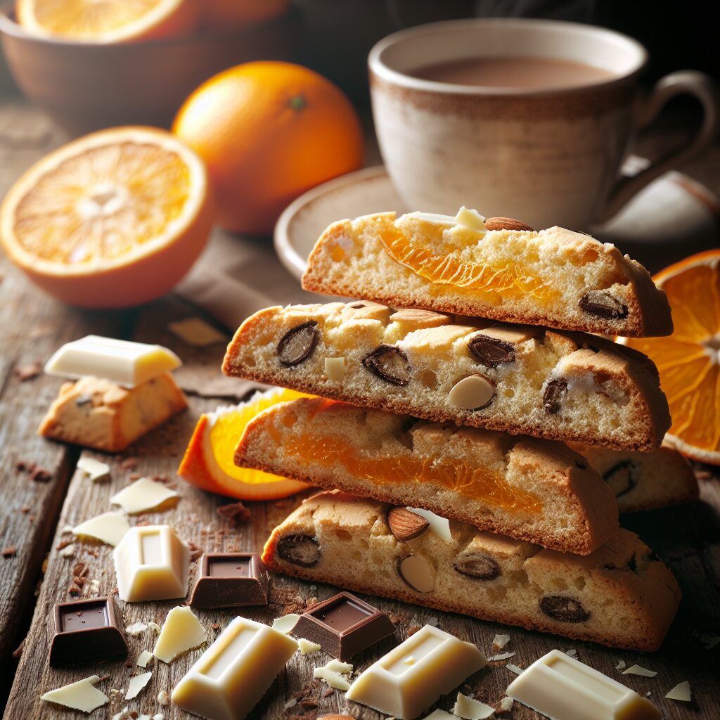 biscotti senza glutine al cioccolato bianco e arancia per uno snack dolce e agrumato