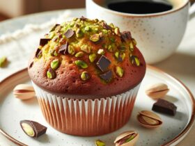 muffin senza glutine al pistacchio e cioccolato per una colazione ricca e golosa