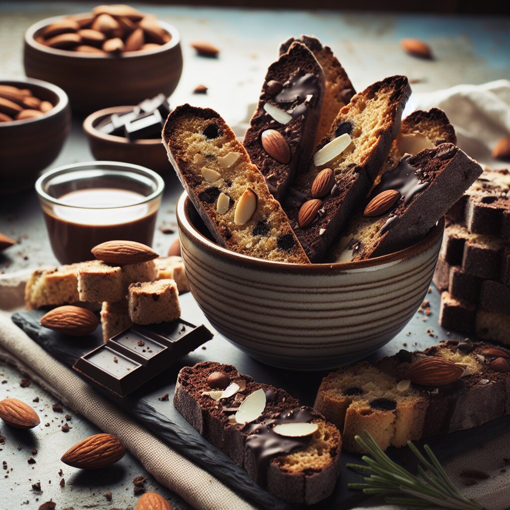 biscotti senza glutine al cioccolato e mandorle per snack ricchi