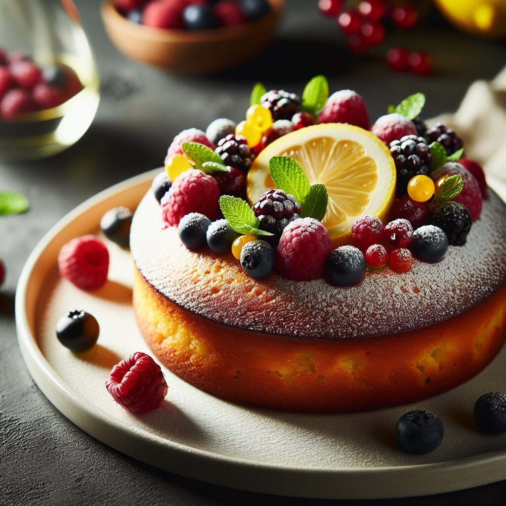 torta senza glutine ai frutti di bosco e limone per dessert freschi