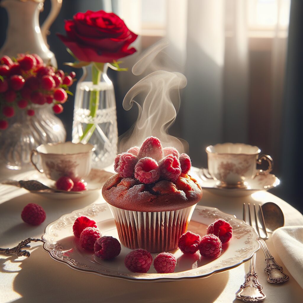 muffin senza glutine ai lamponi e cioccolato per colazioni romantiche