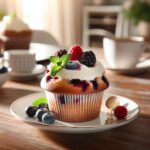 muffin senza glutine ai frutti di bosco e crema di formaggio per dolci da brunch