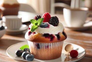 muffin senza glutine ai frutti di bosco e crema di formaggio per dolci da brunch