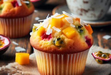 muffin senza glutine ai frutti tropicali e cocco per una colazione esotica