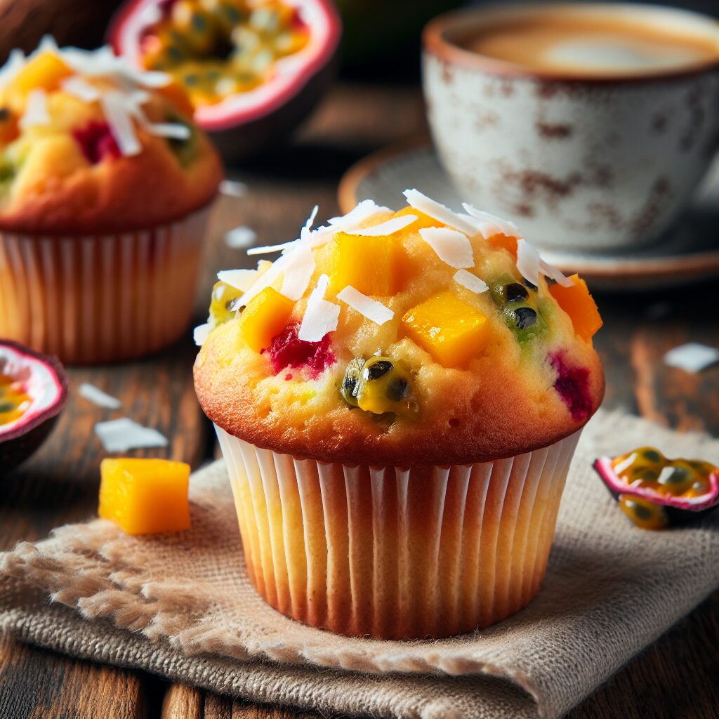 muffin senza glutine ai frutti tropicali e cocco per una colazione esotica