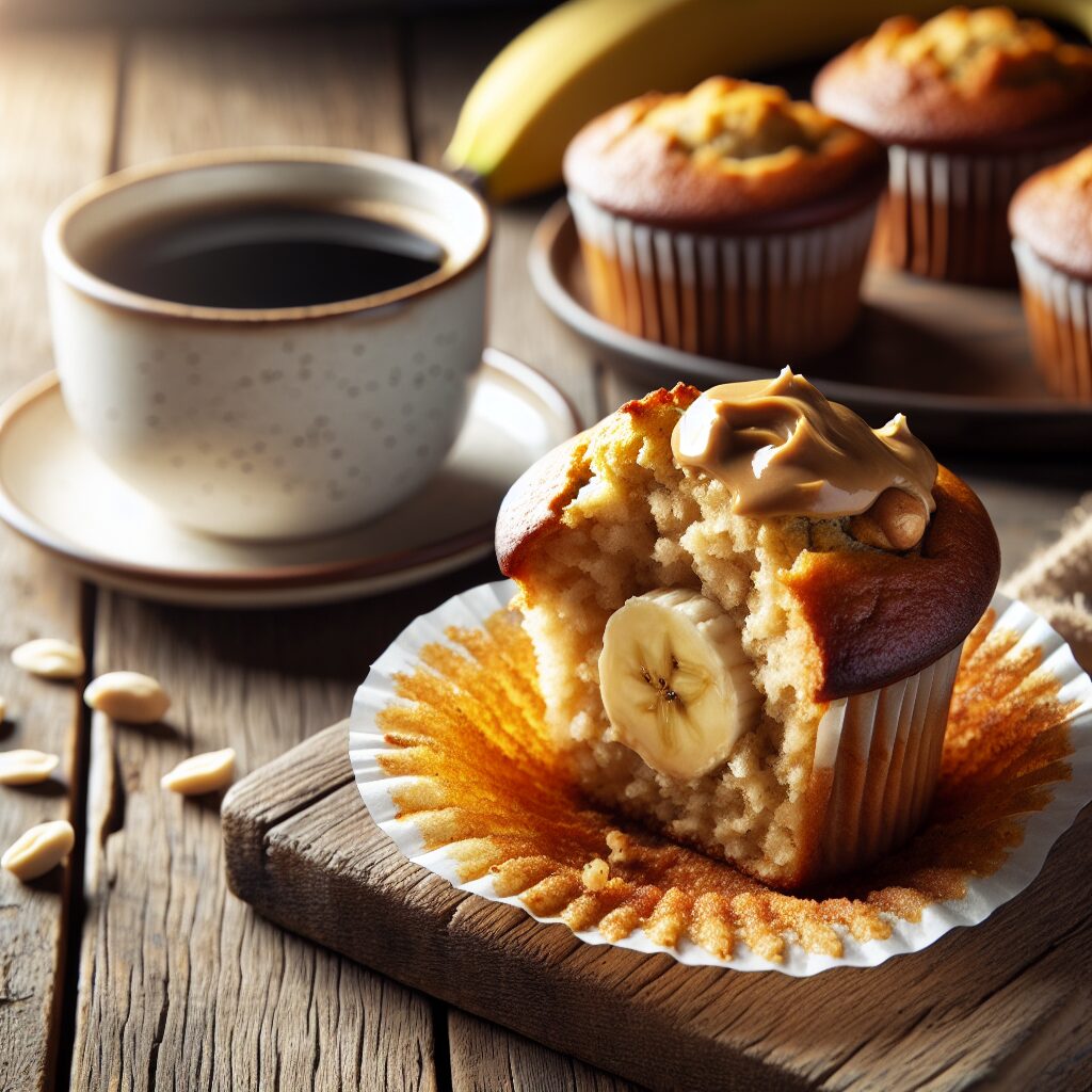 muffin senza glutine alla banana e crema di arachidi per colazioni nutrienti