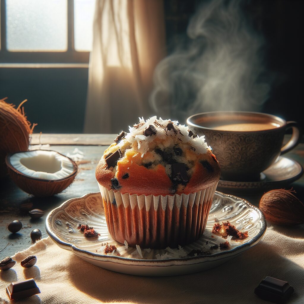 muffin senza glutine al cocco e cioccolato fondente per colazioni decadenti