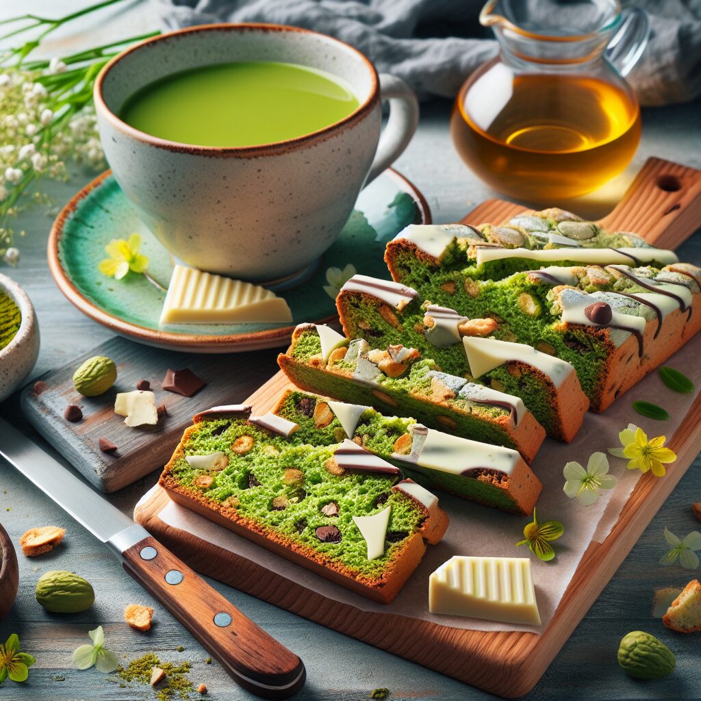 biscotti senza glutine al tè matcha e cioccolato bianco per merende originali