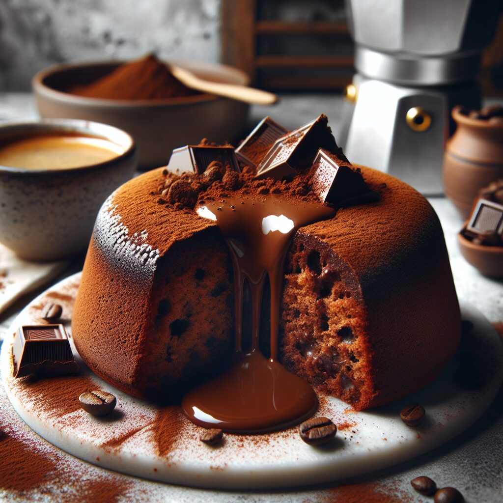 torta senza glutine al caffè e cioccolato per dolci mattutini energizzanti