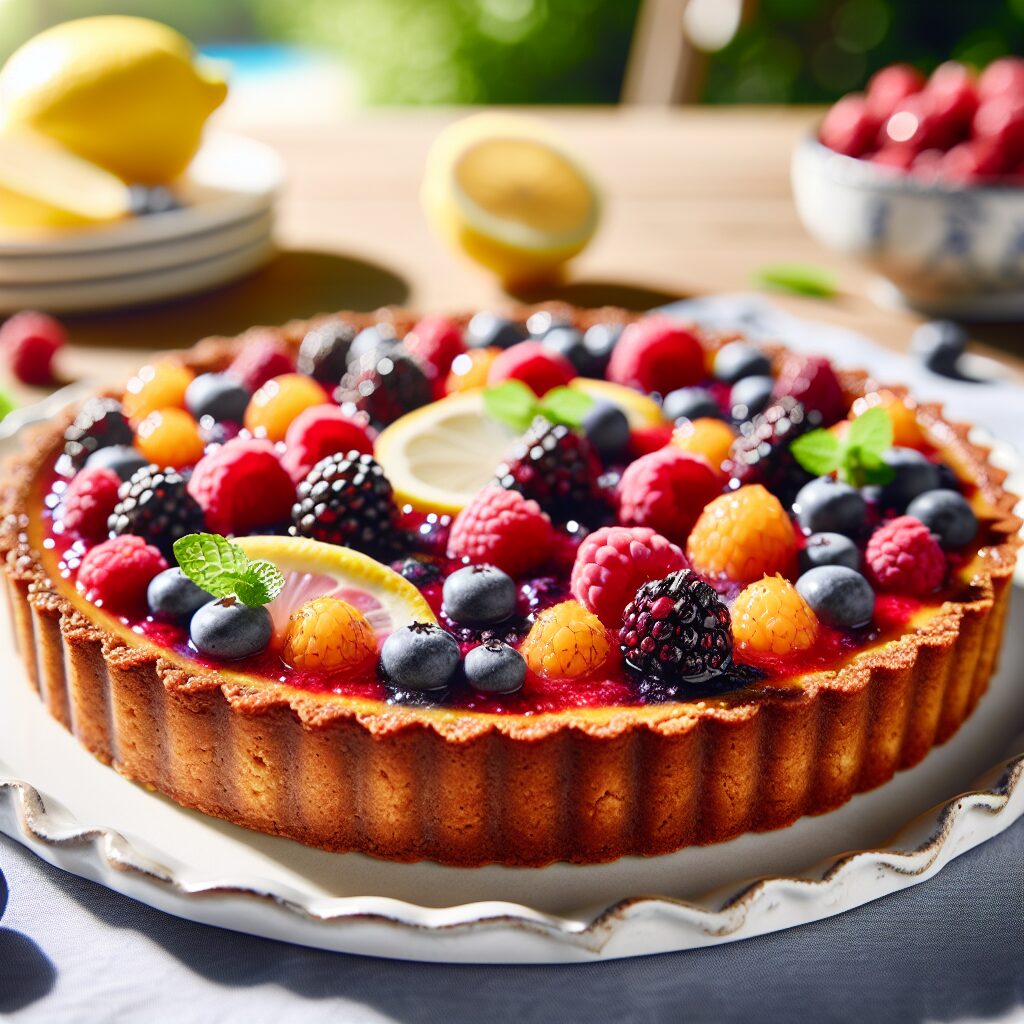 torta senza glutine ai frutti di bosco e limone per dessert estivi