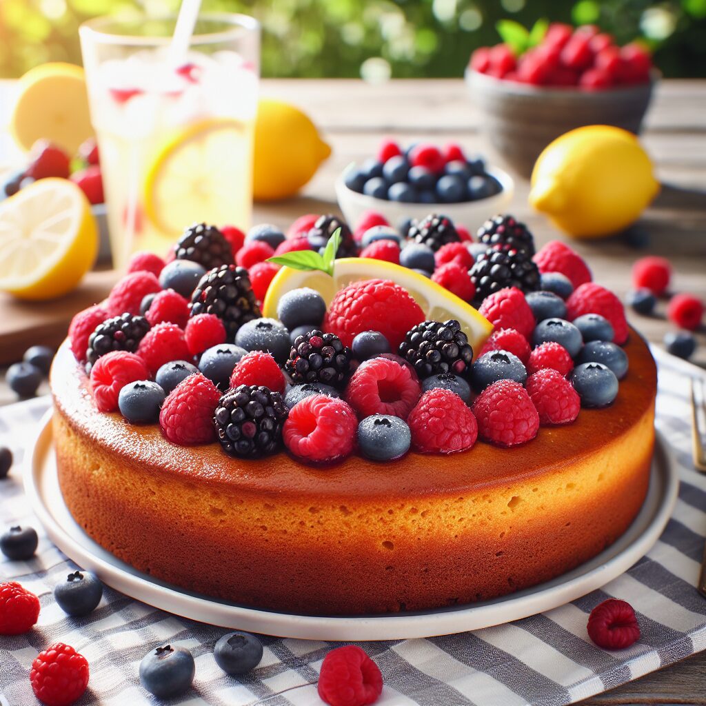 torta senza glutine ai frutti di bosco e limone per dessert estivi