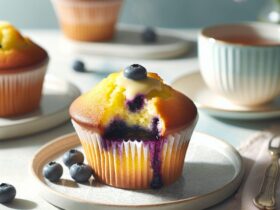 muffin senza glutine al limone e crema di mirtilli per colazioni primaverili