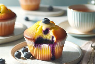 muffin senza glutine al limone e crema di mirtilli per colazioni primaverili