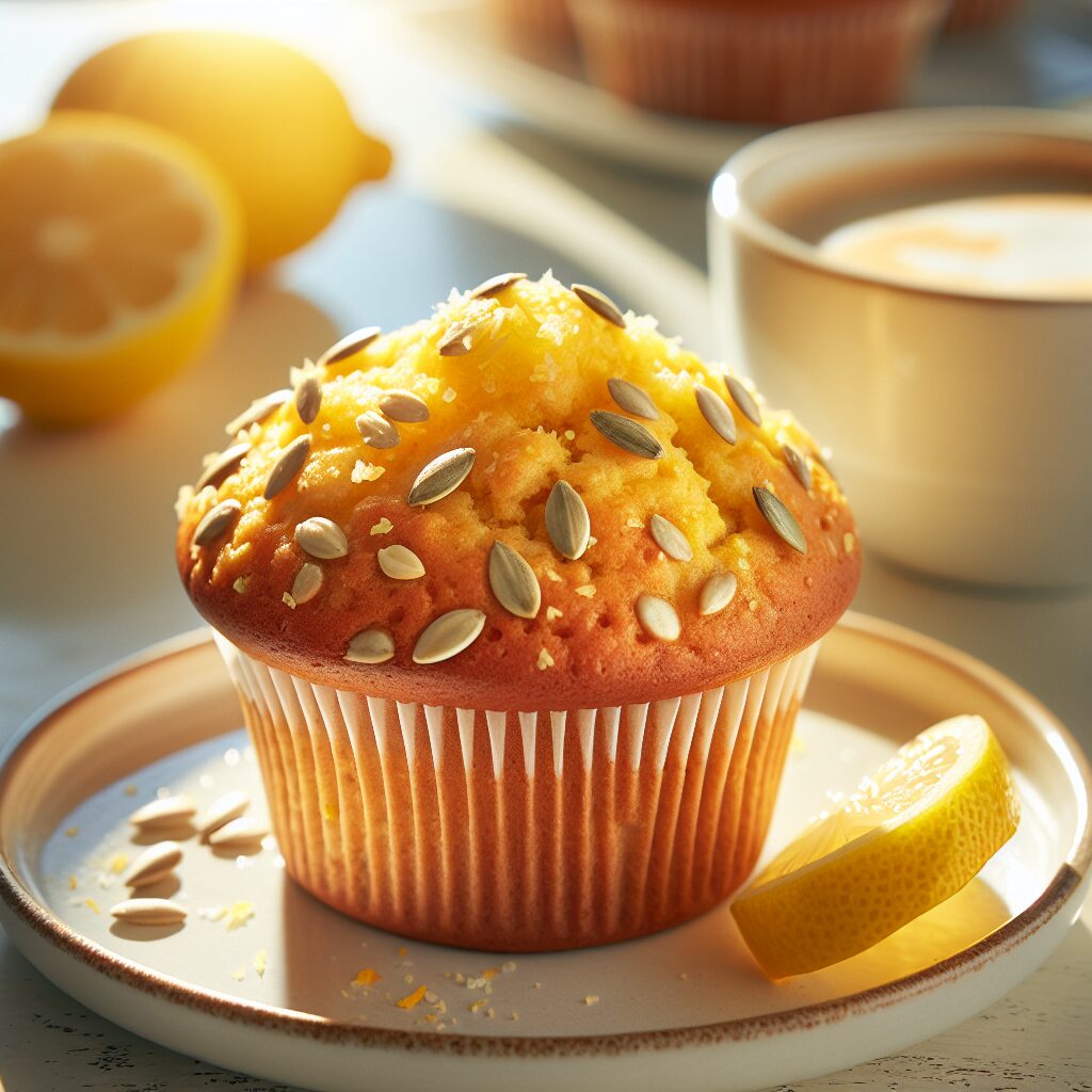 muffin senza glutine al limone e semi di girasole per colazioni estive