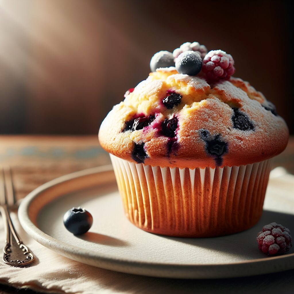 muffin senza glutine ai frutti di bosco e vaniglia per colazioni dolci