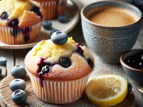 muffin senza glutine al limone e mirtilli per una colazione dolce e fruttata