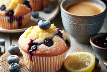 muffin senza glutine al limone e mirtilli per una colazione dolce e fruttata