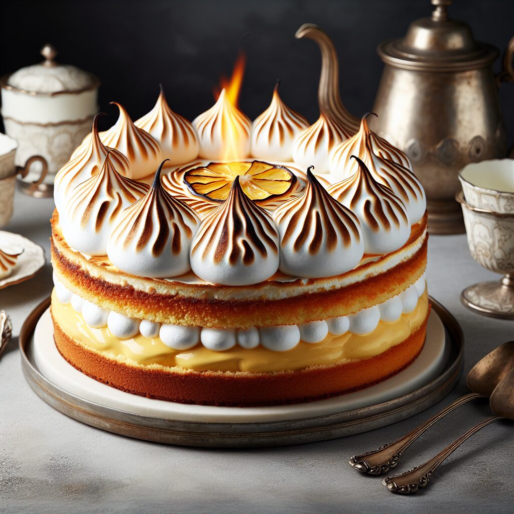 torta senza glutine alla crema di limone e meringa per dolci raffinati