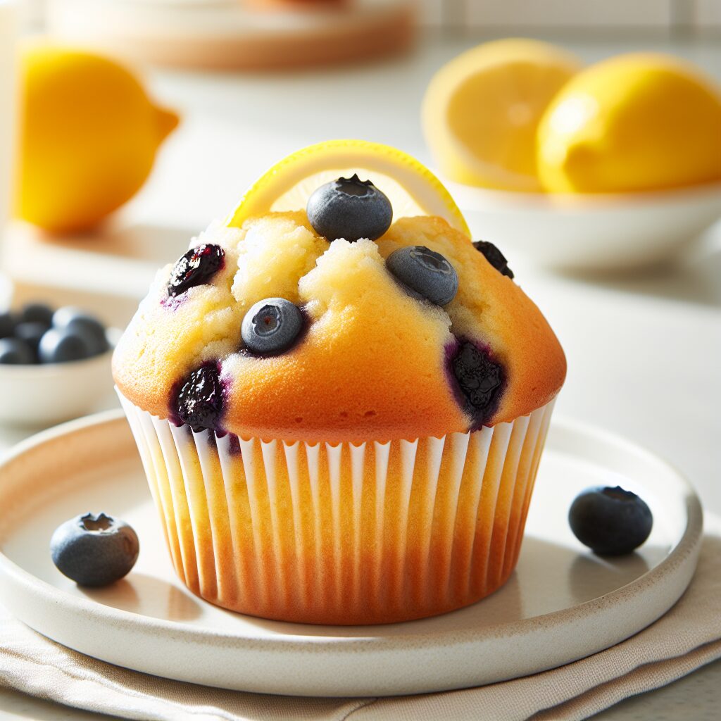 muffin senza glutine al limone e mirtillo per colazioni fresche