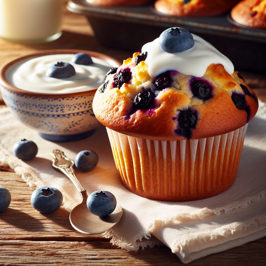 muffin senza glutine ai mirtilli e yogurt per una colazione salutare e gustosa