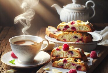 biscotti senza glutine al cioccolato bianco e lamponi per uno snack dolce e fruttato