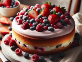 torta senza glutine ai frutti di bosco e yogurt per dolci leggeri