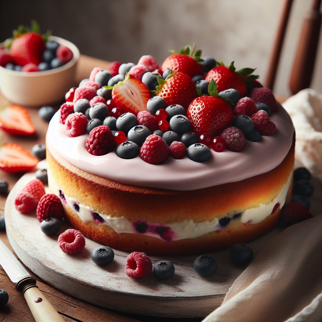 torta senza glutine ai frutti di bosco e yogurt per dolci leggeri