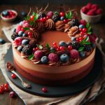 torta senza glutine ai frutti di bosco e mousse al cioccolato per un dessert festivo e ricco