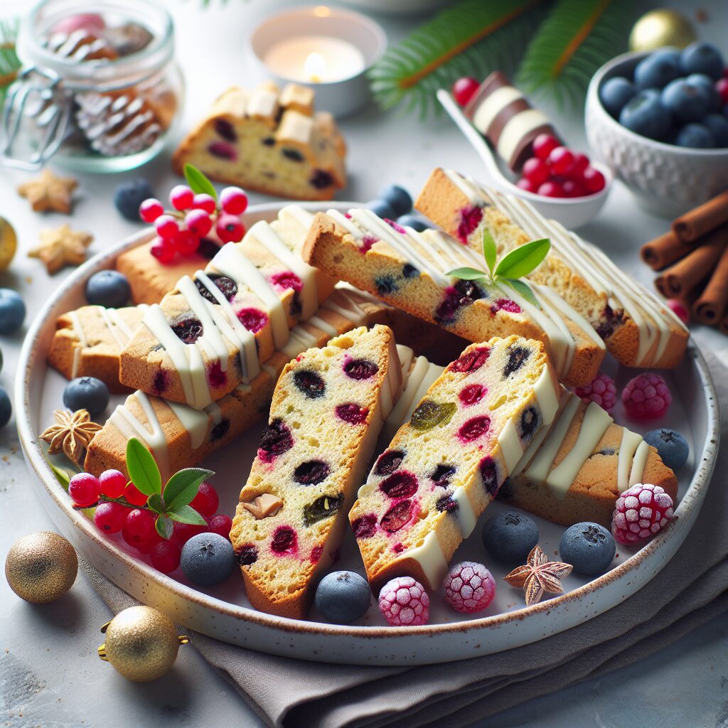 biscotti senza glutine al cioccolato bianco e frutti di bosco per snack festivi