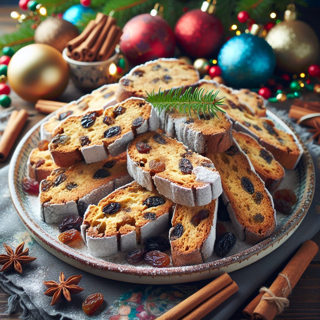 biscotti senza glutine alla cannella e uvetta per uno snack natalizio tradizionale