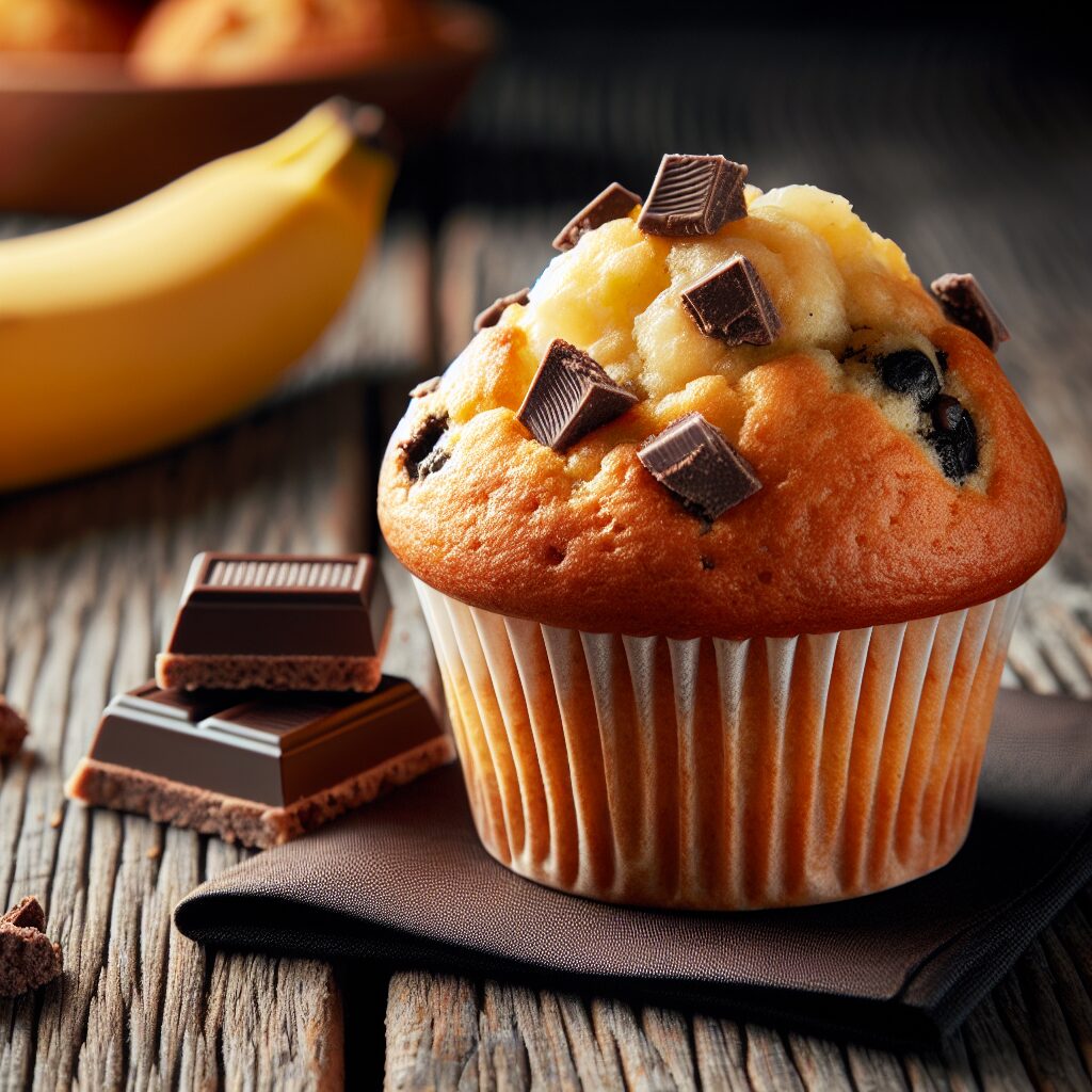 muffin senza glutine alla banana e cioccolato per colazioni golose