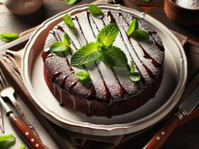 torta senza glutine al cioccolato e menta per dessert rinfrescanti