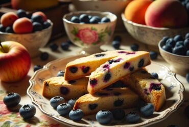 biscotti senza glutine alla vaniglia e mirtilli per merende dolci e fruttate