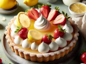 torta senza glutine alla crema di limone e fragole per un dessert primaverile e fresco