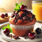 muffin senza glutine al cioccolato e ciliegie per colazioni estive