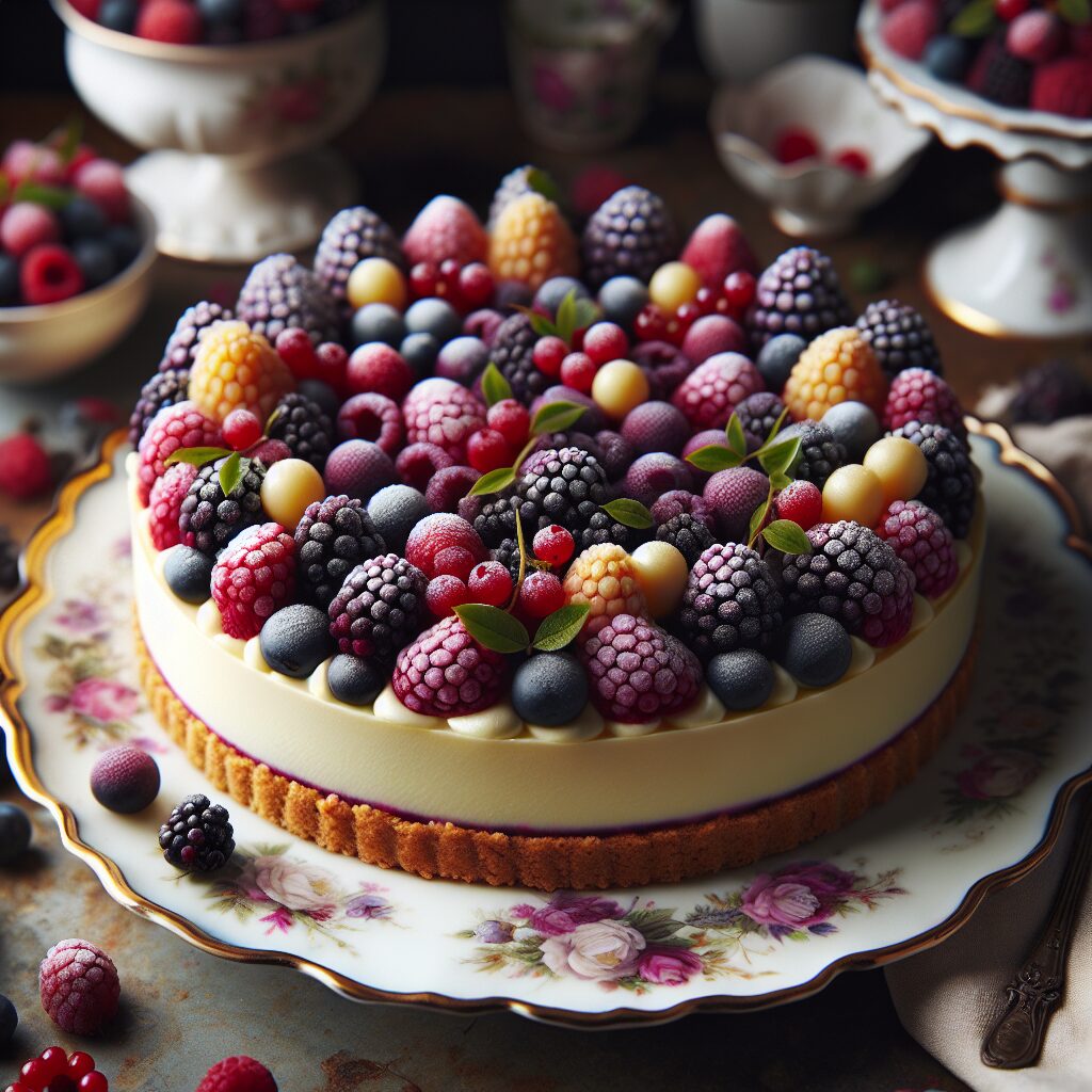 torta senza glutine ai frutti di bosco e crema di vaniglia per un dolce sofisticato