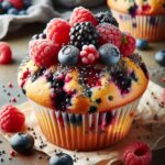 muffin senza glutine ai frutti di bosco e semi di papavero per colazioni colorate