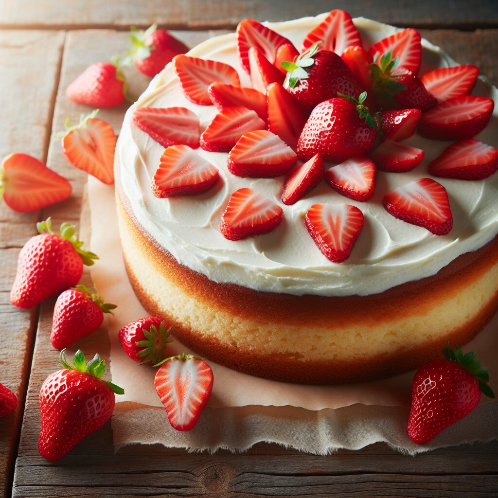 torta senza glutine alla vaniglia e fragole per dolci primaverili e freschi