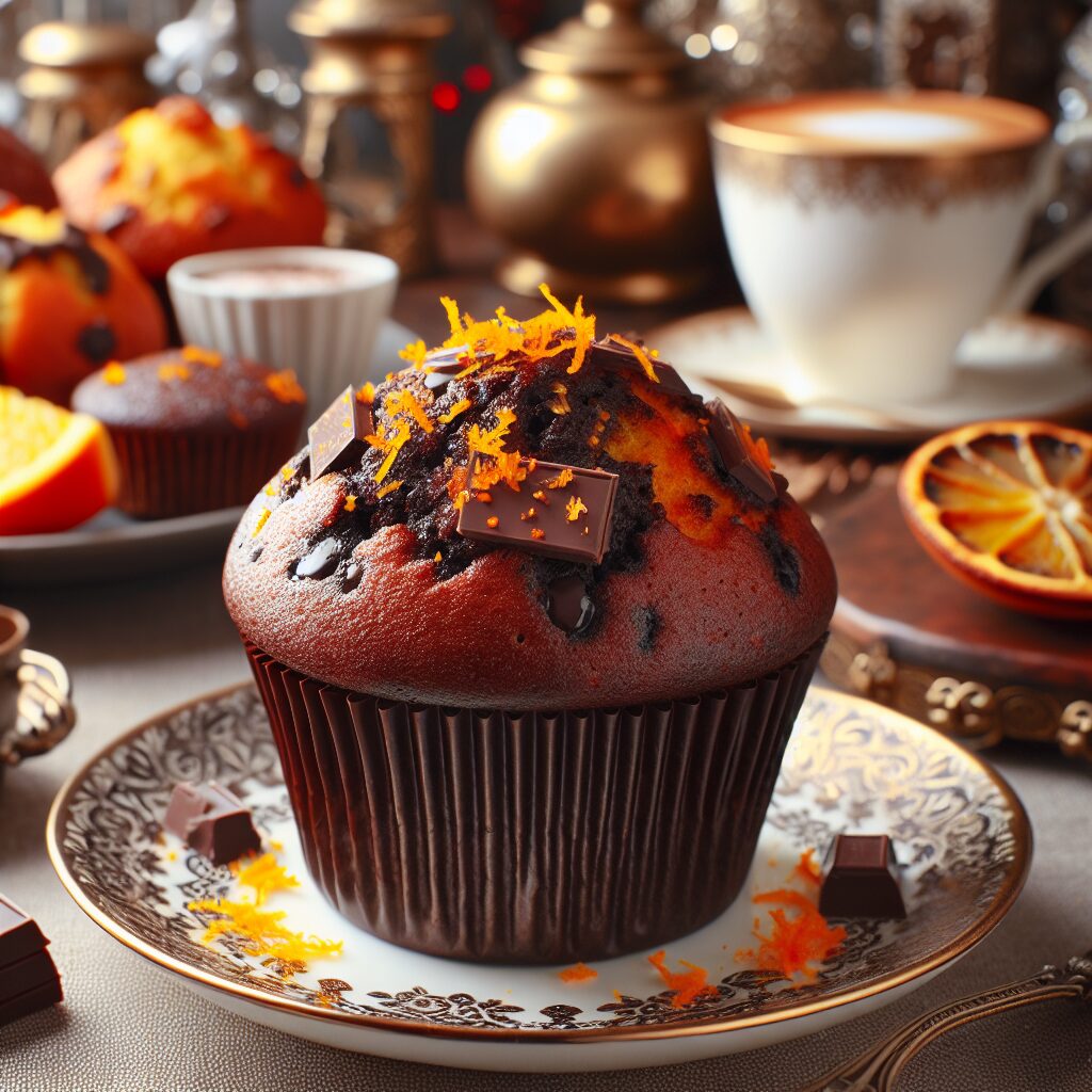 muffin senza glutine al cioccolato e arancia per colazioni festose