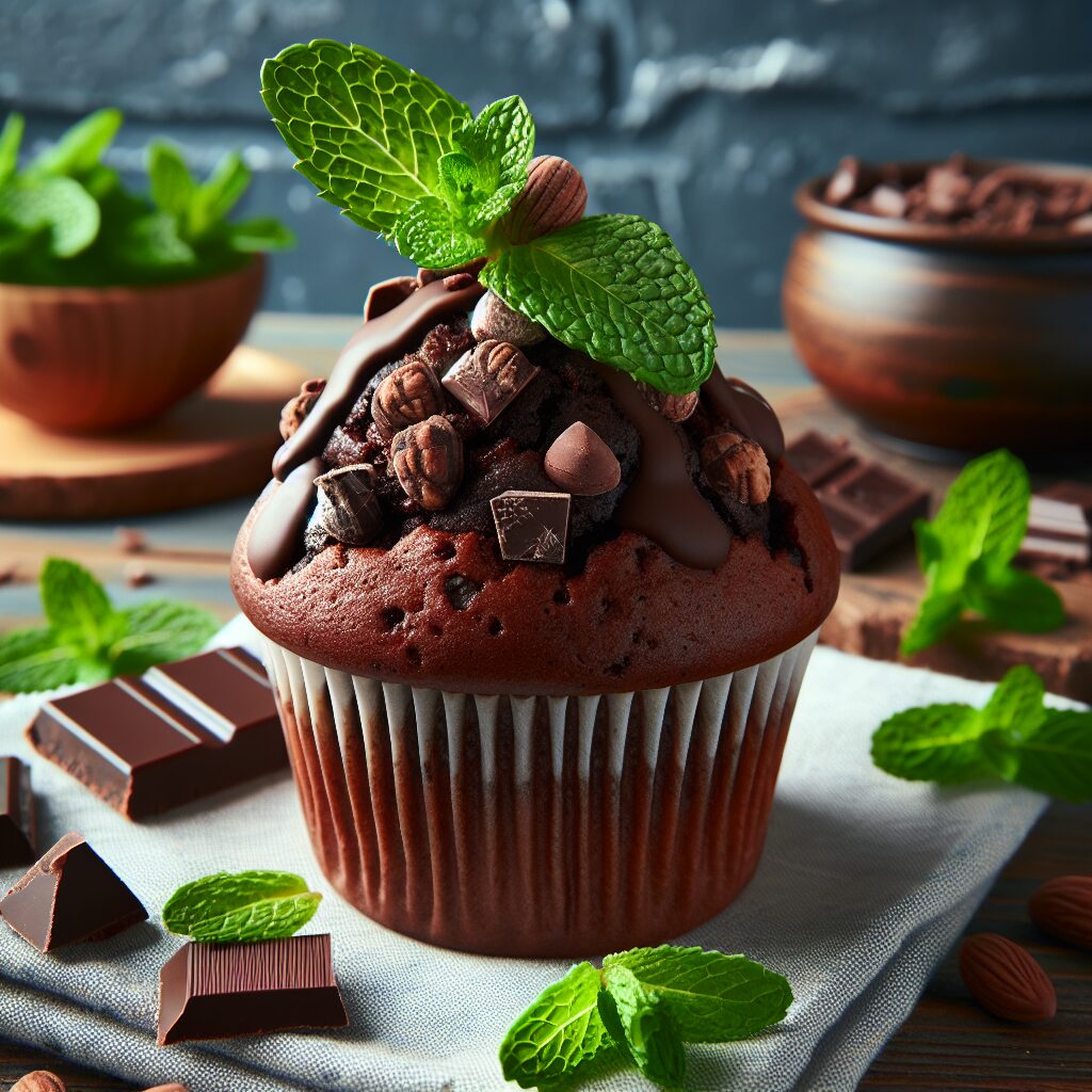 muffin senza glutine al cioccolato e menta per un risveglio fresco e goloso