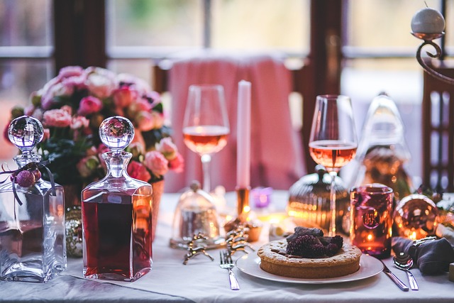 vino per una cena in giardino autunnale